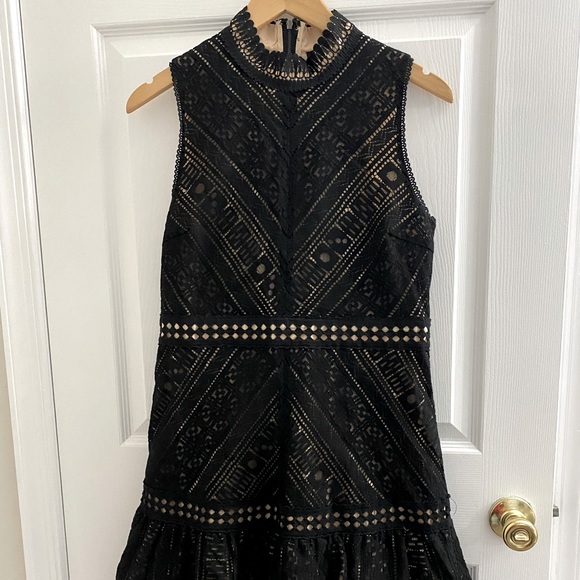 hailee c - black lace mini dress - Picture 1 of 6